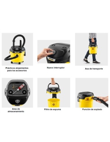 ASPIRADOR SECO/HUMEDO KWD1. 12 L.